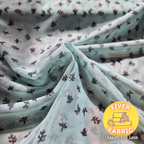 Mint mini flowers mesh