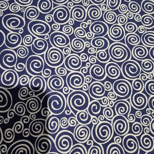 100% cotton Navy swirls