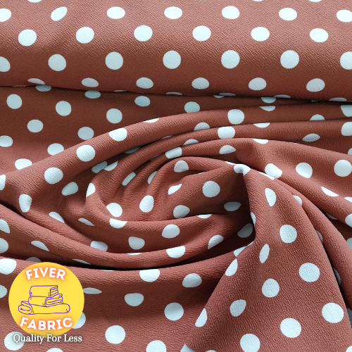 Polka dot scuba crepe - auburn