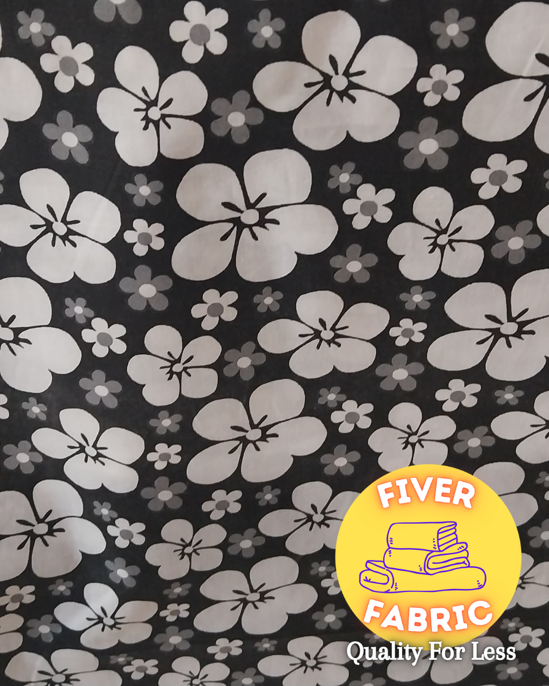 Flowers on dark background cotton