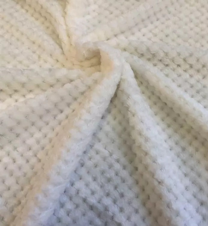 White waffle cuddle fleece