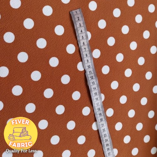 Polka dot scuba crepe - auburn