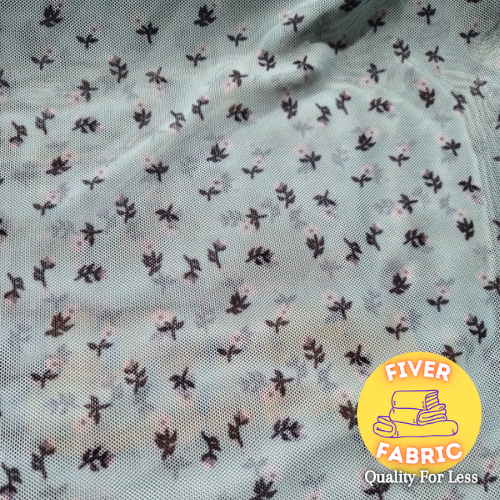 Mint mini flowers mesh