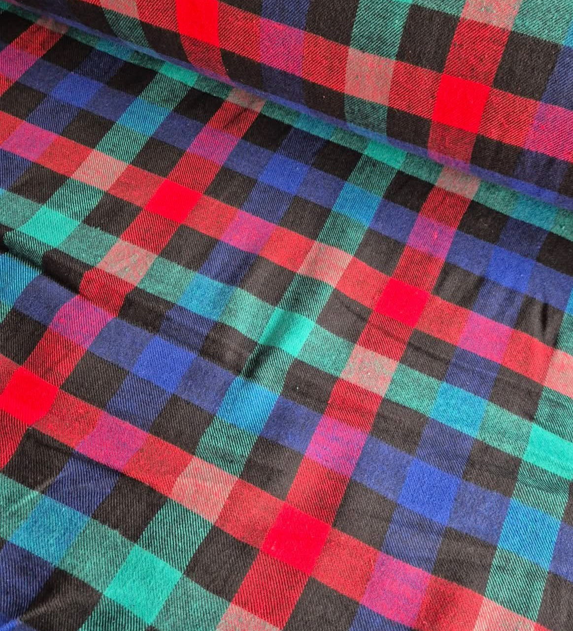 Check brushed cotton