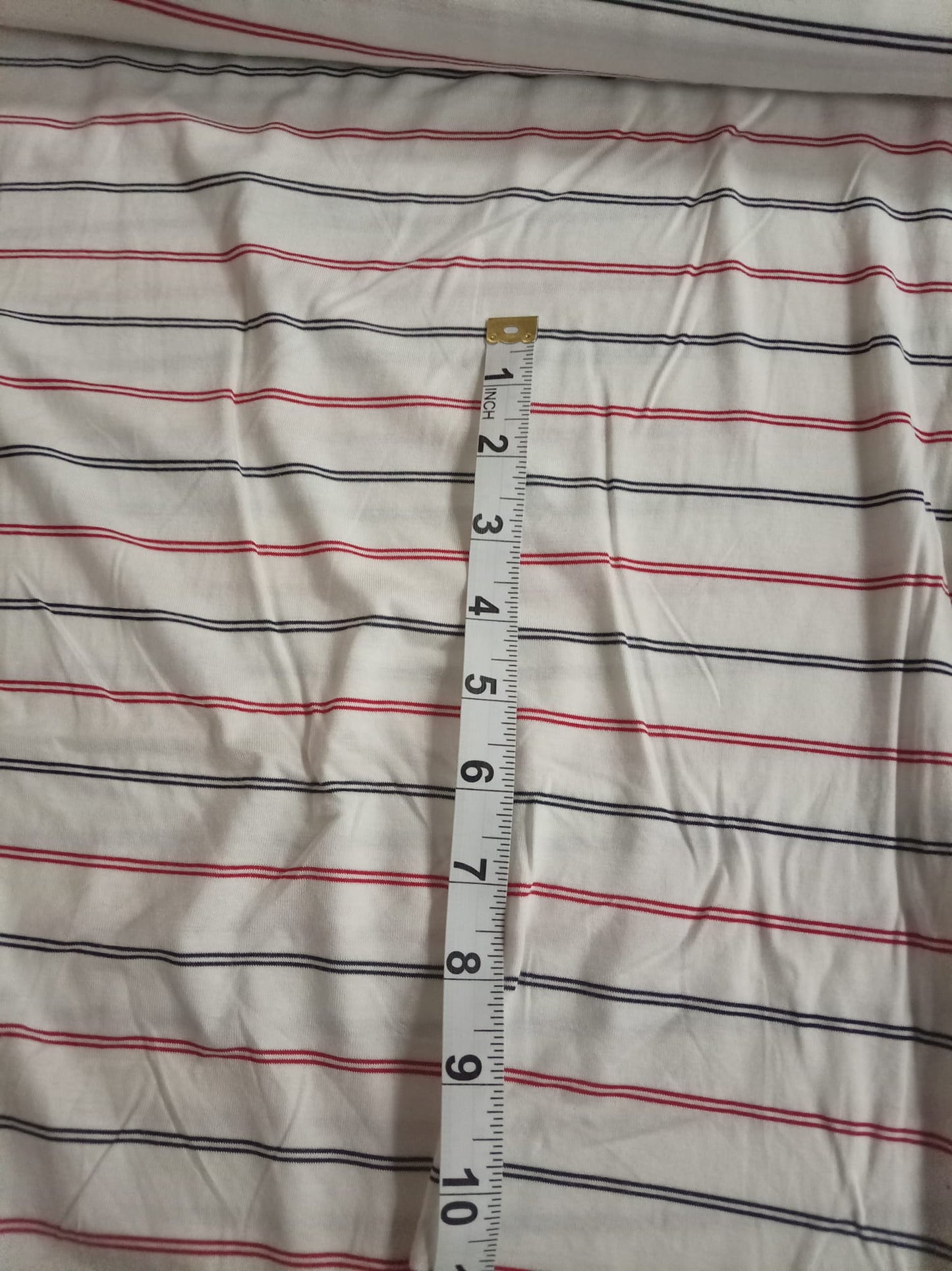 White with red and blue stripes