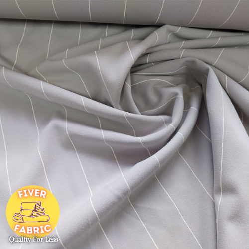 Grey stripped Scuba Crepe
