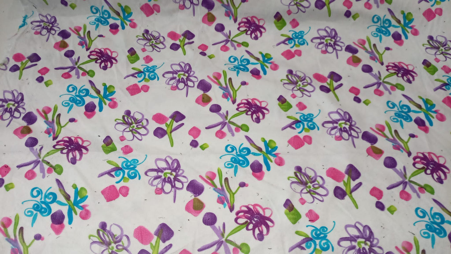 Floral printed Corduroy (babycord)