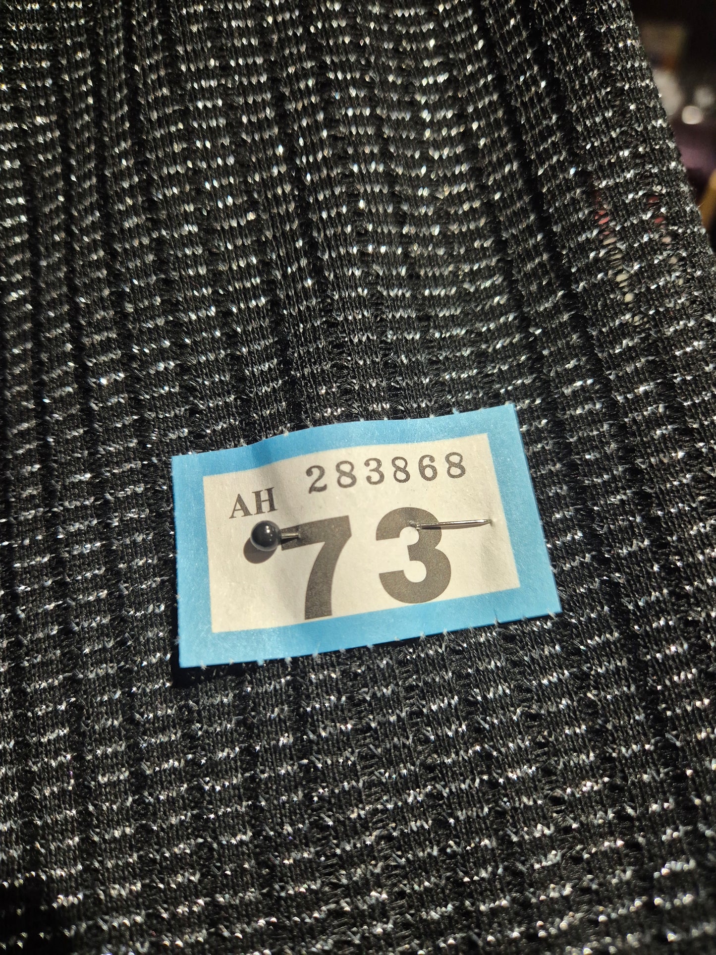 Number 73 black with metallic thread 3m