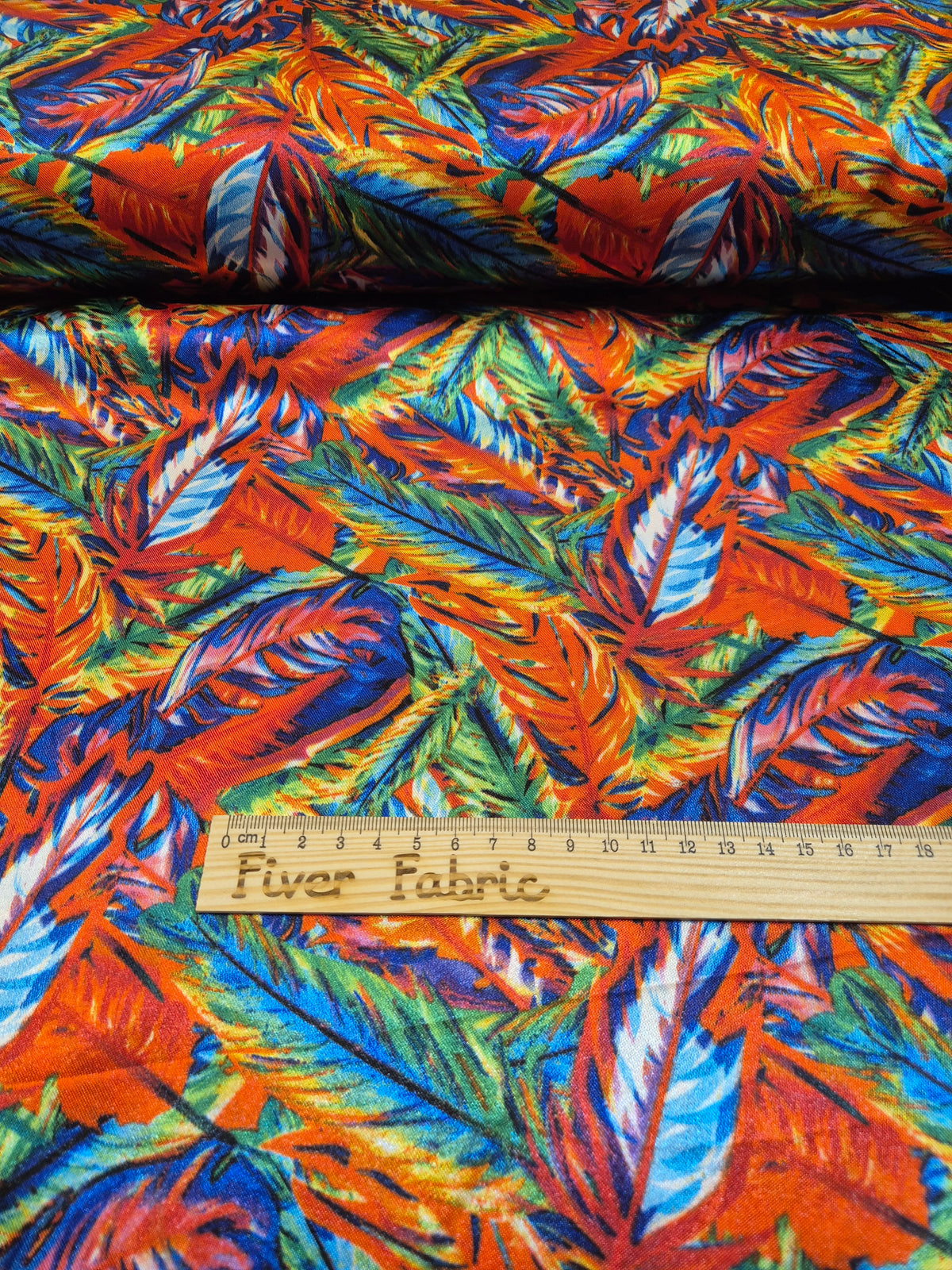 Colourful leaves satin