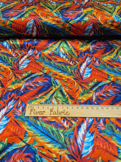 Colourful leaves satin