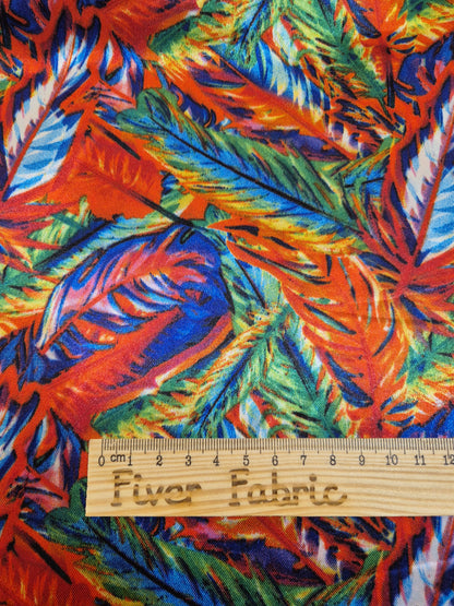 Colourful leaves satin