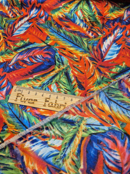 Colourful leaves satin