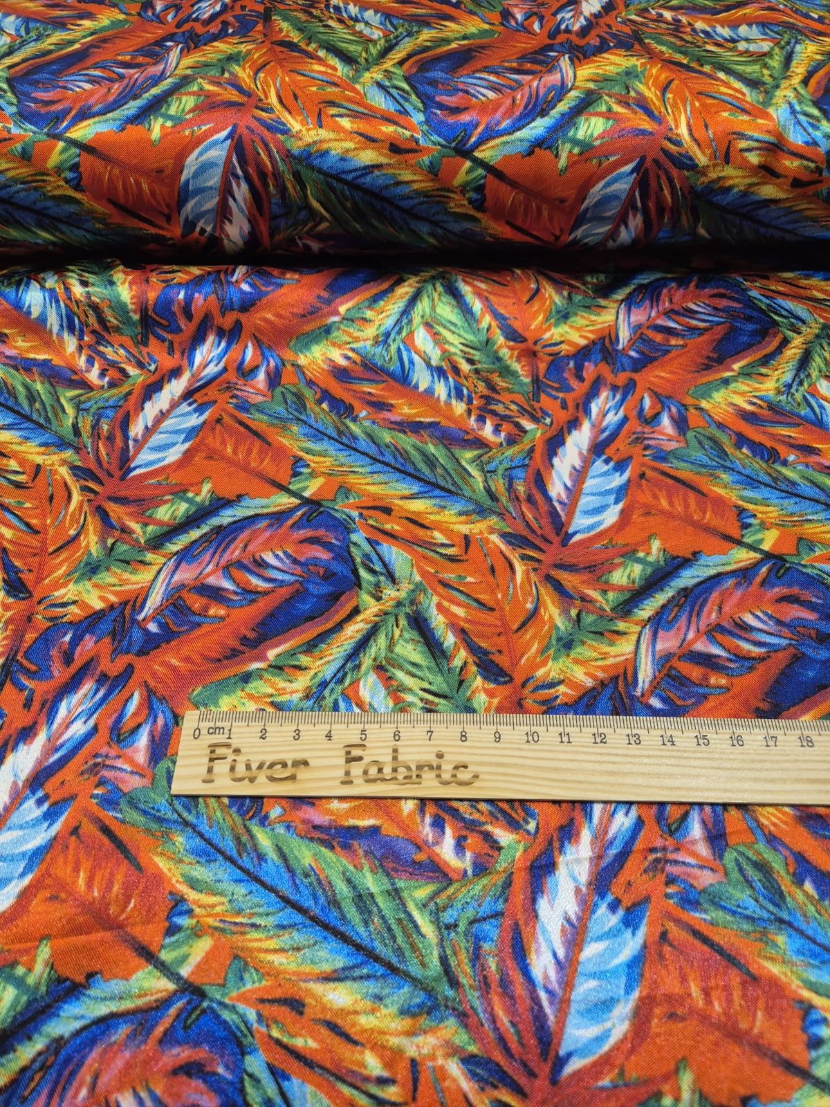 Colourful leaves satin