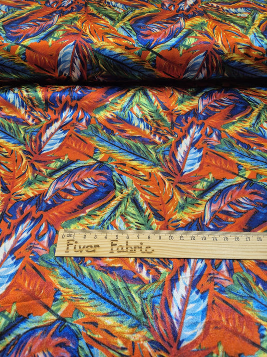 Colourful leaves satin