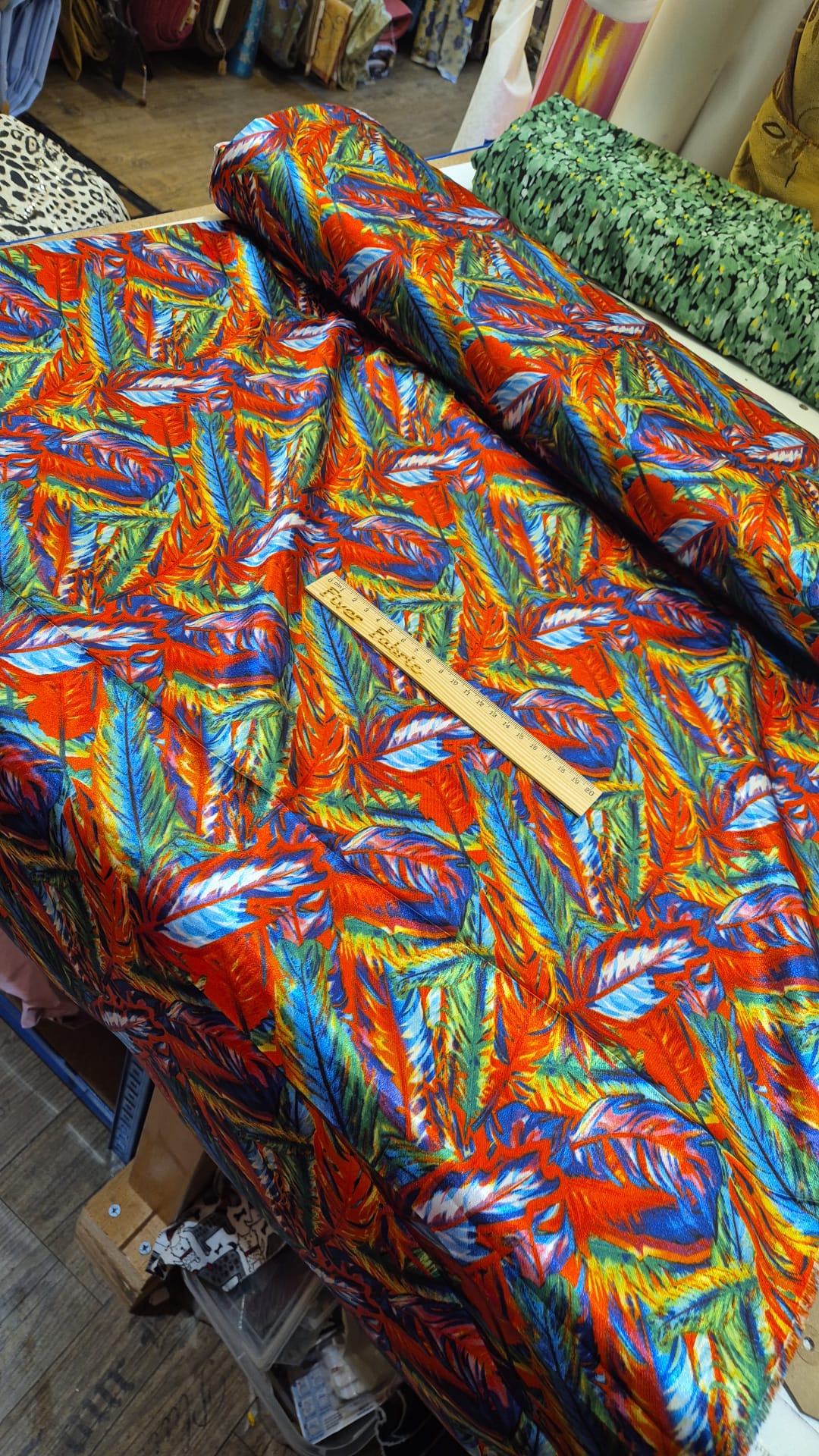 Colourful leaves satin