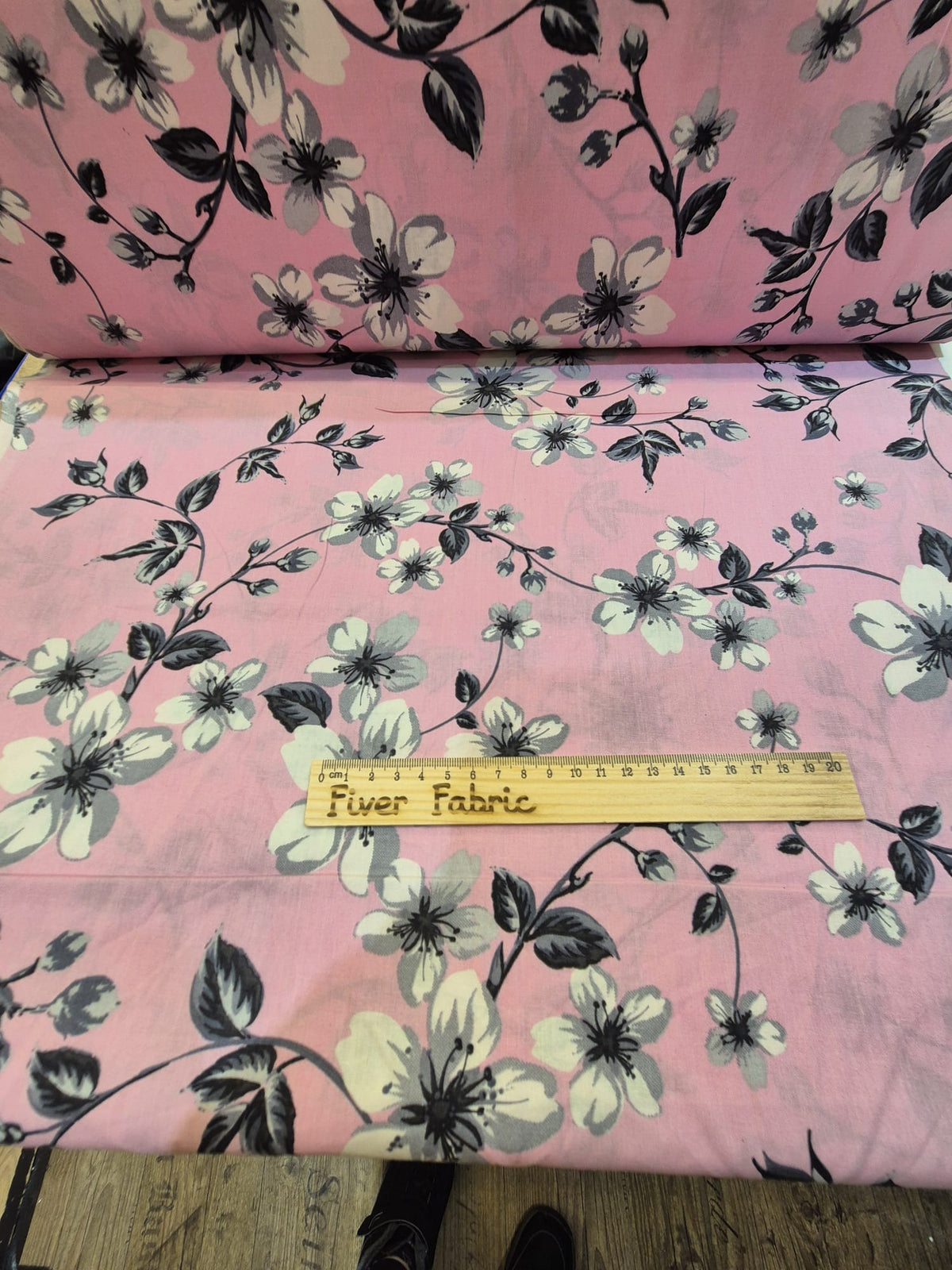 100% cotton flowers on pink