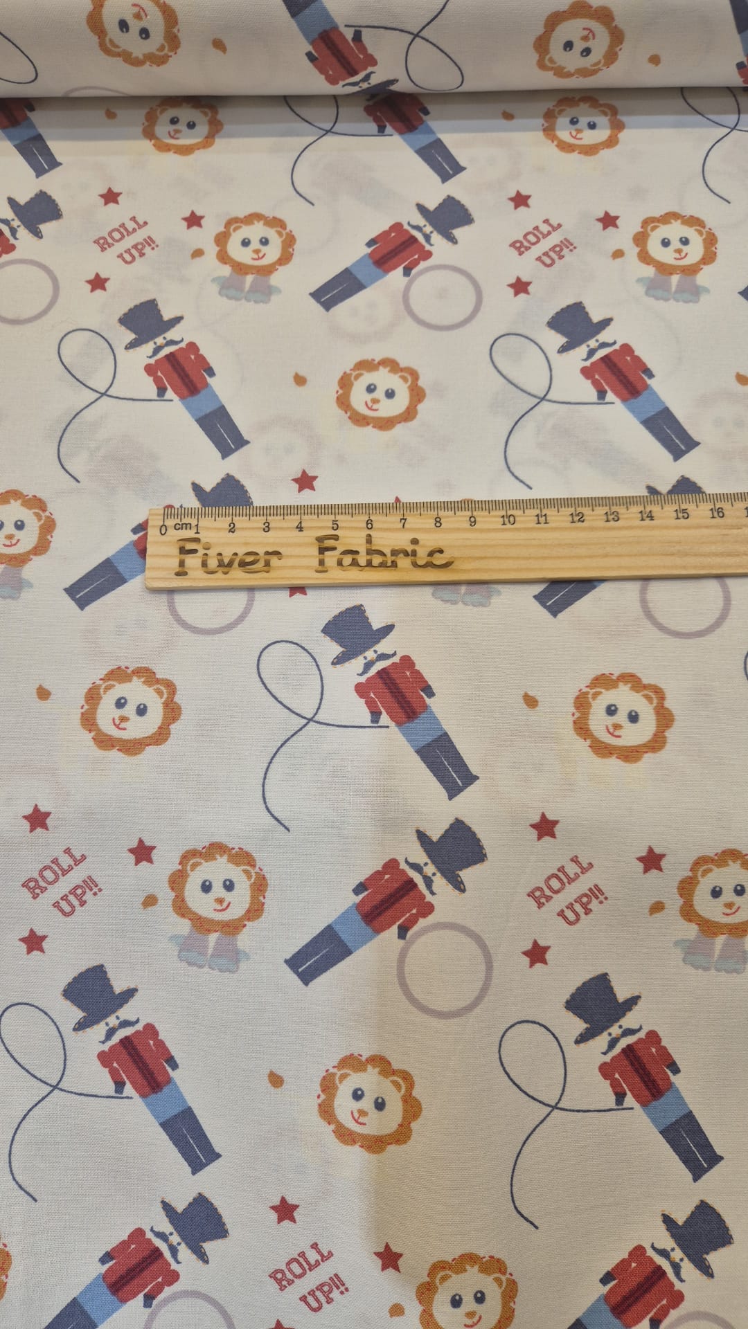 100% cotton roll up circus on light background