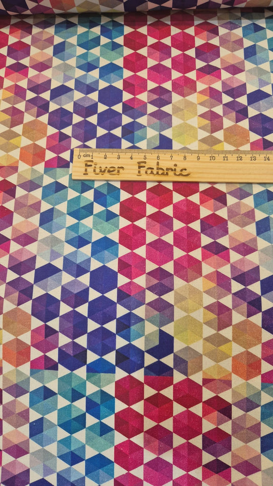 100% cotton hexagon design B