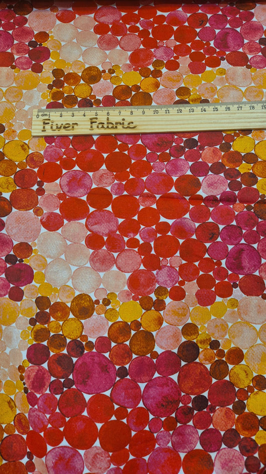 100% cotton circles multi