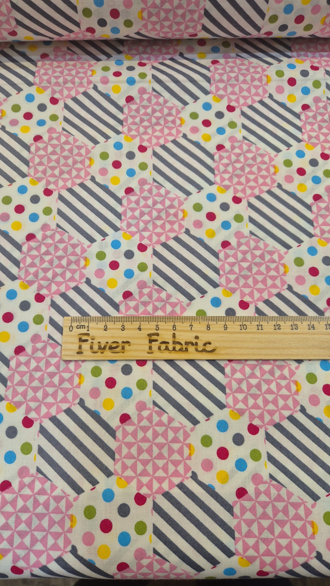 100% cotton hexagon prints