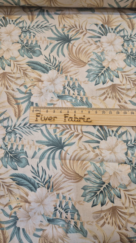 100% cotton lilies and leaves