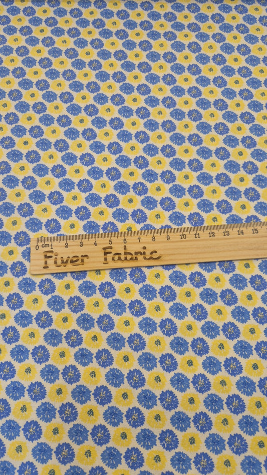 100% cotton flower pop,yellow and blue