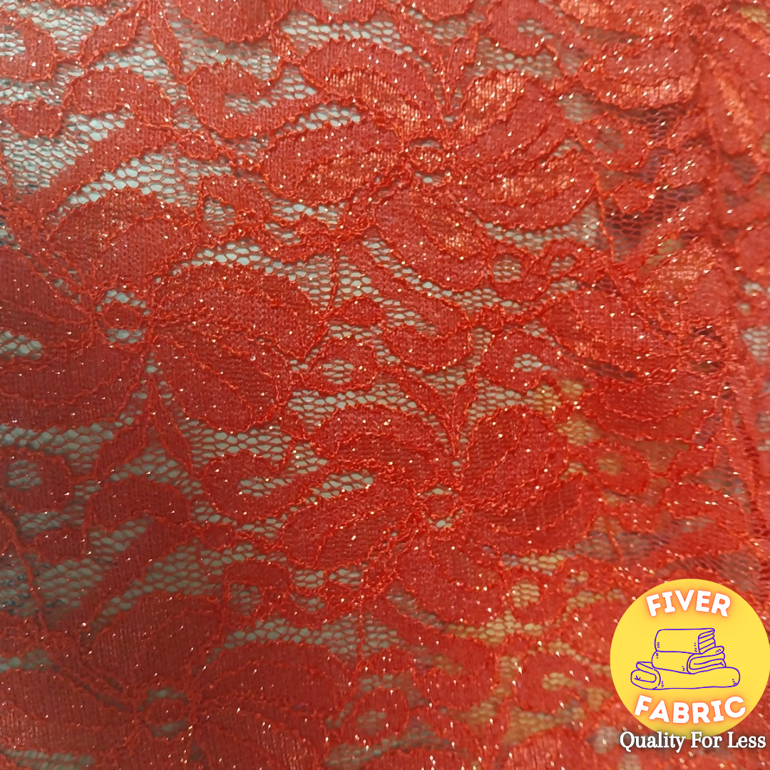 Red glitter lace
