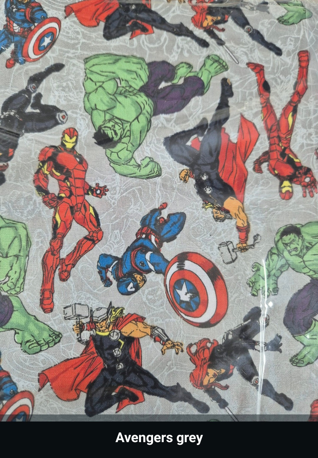 100% cotton Avengers grey