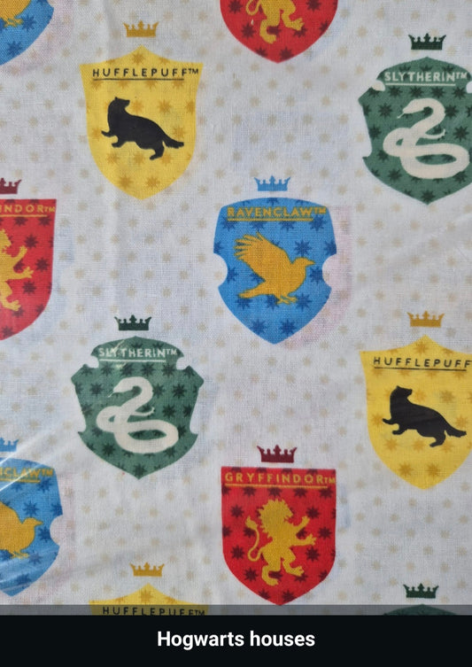 100% cotton Hogwarts Houses