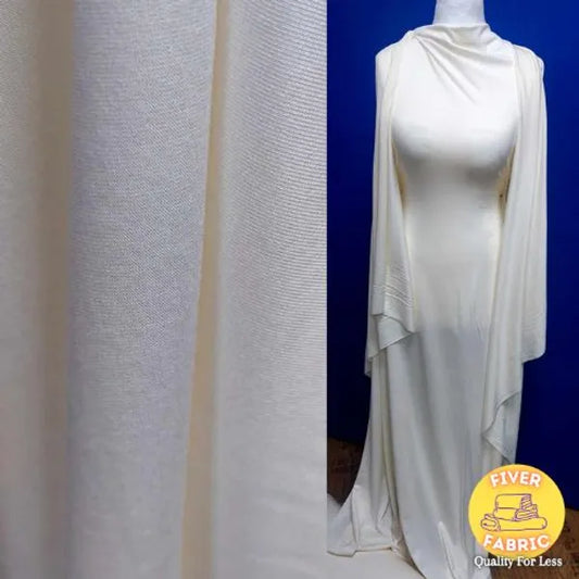 Off white poly viscose