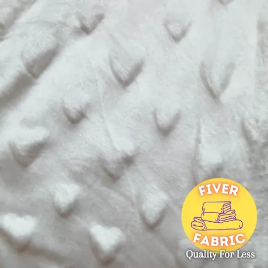 white hearts dimple fleece