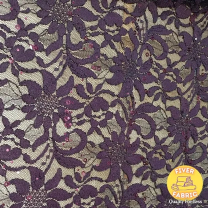 Plum Sequin Lace