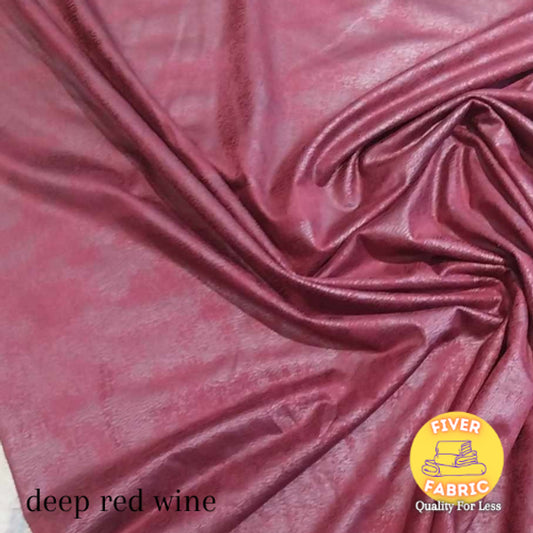 deep red wine foil suede jersey