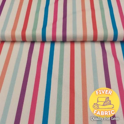 Multi colour stripe scuba crepe