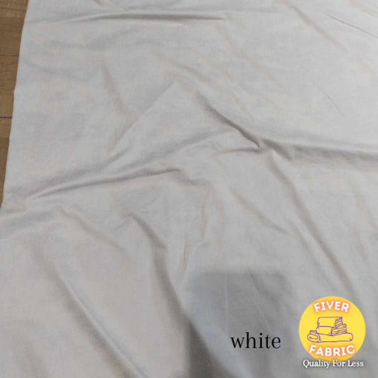 white foil suede jersey