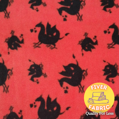 Orange Dragon polar fleece