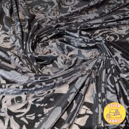 Printed Rose's burnout Velour 2 colours to choose from