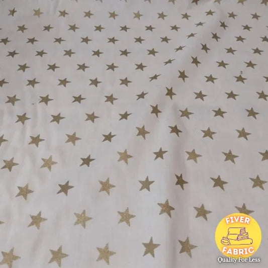 Gold Stars on Cream Cotton
