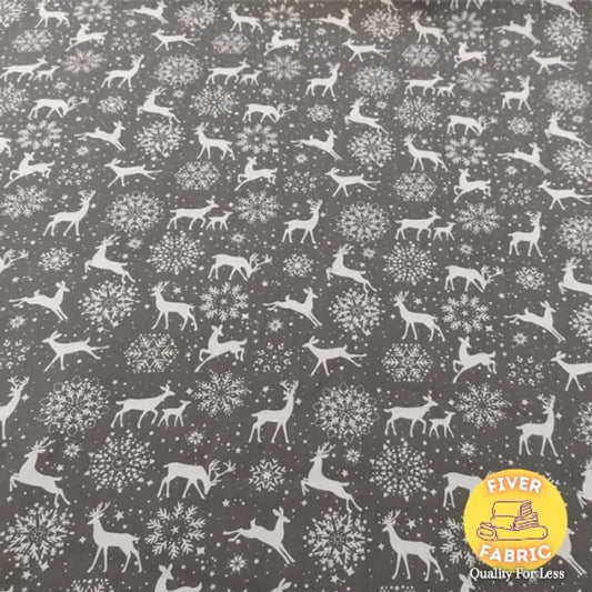 Reindeers on grey