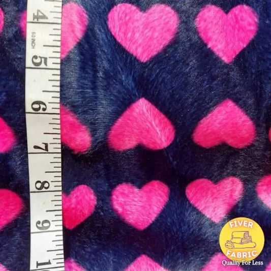 Hearts navy micro fur
