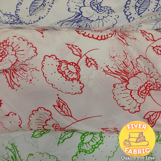 Polyester no stretch flower/fruity print