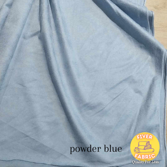 powder blue foil suede jersey