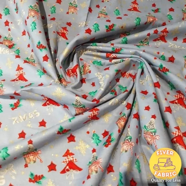 Pale Blue Xmas Cotton