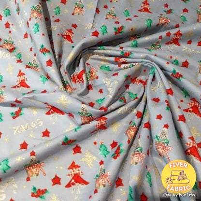 Pale Blue Xmas Cotton