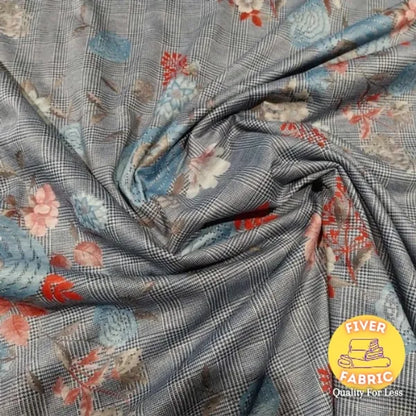 Floral check fleeceback sweatshirt