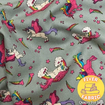 Unicorn rainbow canvas grey