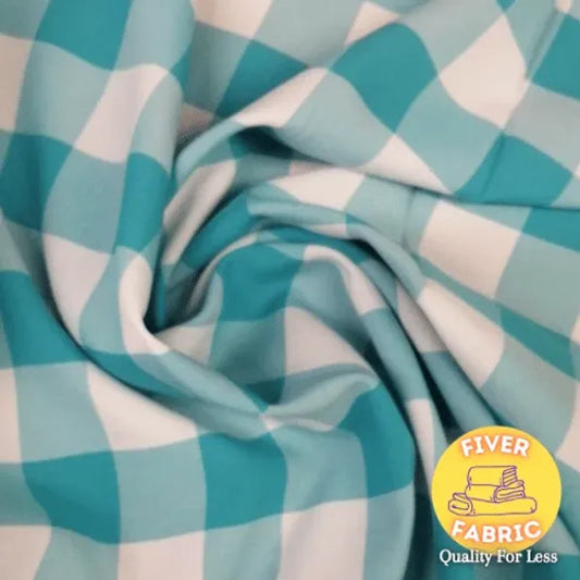 Gingham turquoise (2 inch )