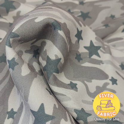 Grey stars polyester dress crepe