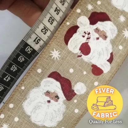 Santa faces ribbon