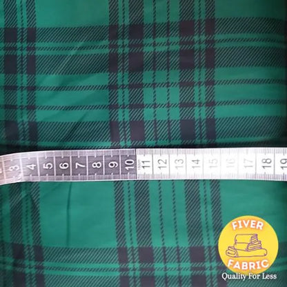 Green check sateen